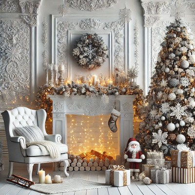 Festive living room decorated for christmas celebration