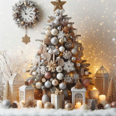 Elegant christmas tree decorations for a festive holiday
