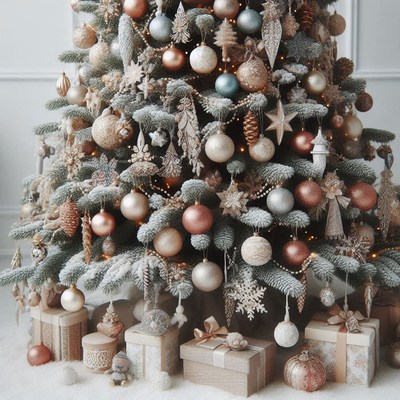 Elegant holiday decor and gifts under the tree