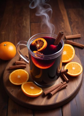 Spiced citrus drink on a wooden table