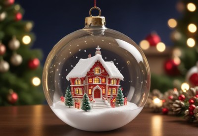 Holiday spirit in a glass ornament wonderland