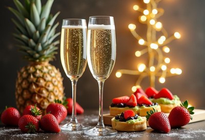 Celebratory refreshments with fruits at a festive gathering