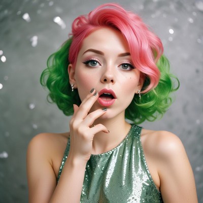Colorful hairstyle showcases vibrant fashion and attitude