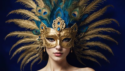 Elegant mask adorned with feathers and jewels