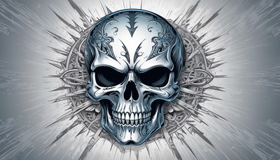 Intricate patterned skull design