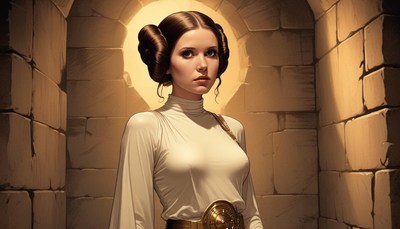 Princess in a magical stone setting with glow