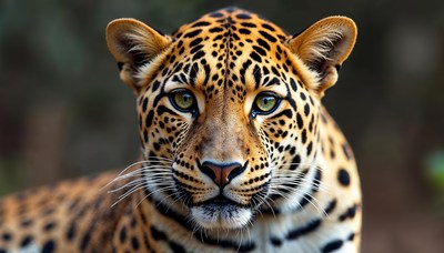 Jaguar resting in a lush forest under natural light