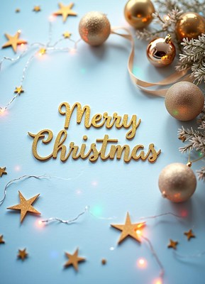 Celebrate christmas with festive decorations and lights