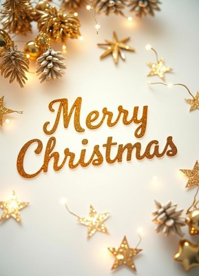 Golden decorations and lights for a festive celebration