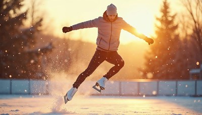 Skater performs an impressive jump at sunset