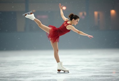 Skater's graceful performance at competition rink