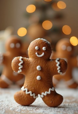 Celebration of gingerbread cookies during the holiday season
