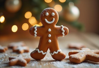 Festive gingerbread cookie decoration for holiday cheer