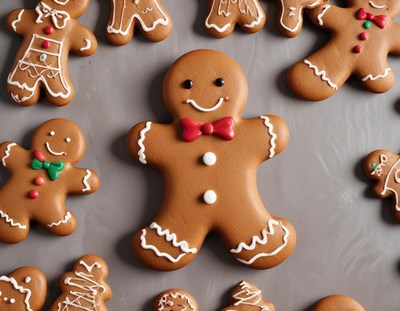 Gingerbread cookies arranged beautifully for the holidays
