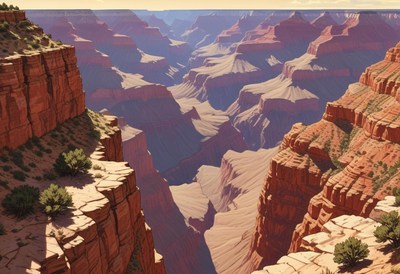 Majestic view of grand canyon landscape during sunset