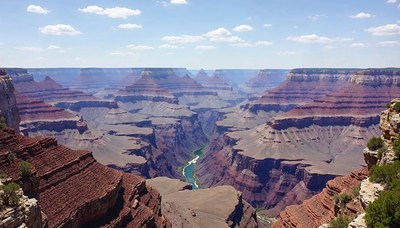 Grand canyon landscape showcasing majestic rock formations