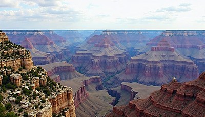Grand canyon view showcasing layers and formations
