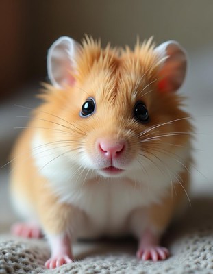 Cute hamster with fluffy fur exploring its surroundings