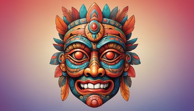 Colorful decorative mask with intricate details and design