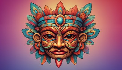 Colorful mask with intricate designs representing culture
