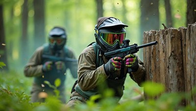 Tactical training in the forest with advanced gear