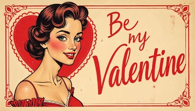 Celebrate love with a vintage valentine's day card design