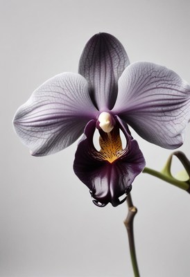 Elegant black and white orchid with delicate petals