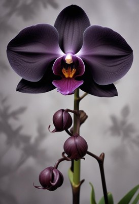 Elegant dark orchid blooms in soft light setting
