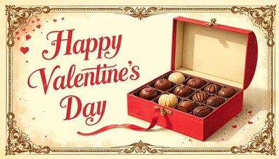 Celebrate valentine's day with a box of chocolates