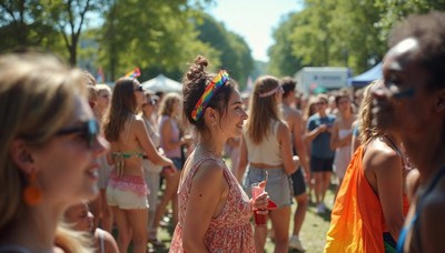 Enjoying summer festivities at a vibrant outdoor festival