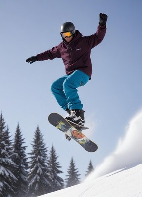 Snowboarder performs a trick on a snowy slope
