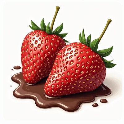 Fresh strawberries dipped in rich chocolate delight
