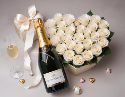 Roses and champagne gift for special occasions