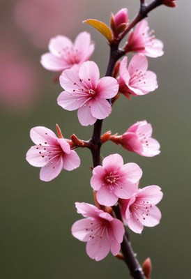 Beautiful cherry blossoms blooming in spring sunlight