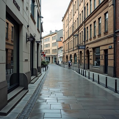 Quiet cobblestone street in historic city center