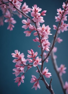 Spring blossoms create a delicate floral display in bloom