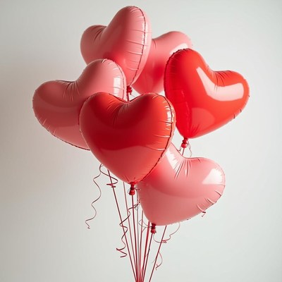 Colorful heart-shaped balloons brighten the celebration