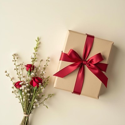 Elegant gift and bouquet for a special occasion