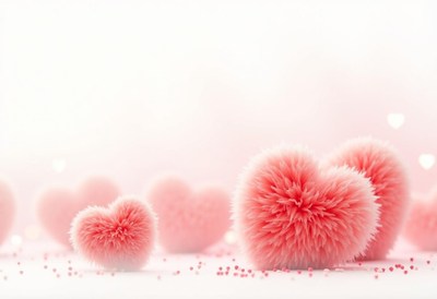 Soft pink heart decorations for a romantic occasion