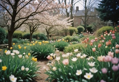 Blooms in a serene garden during springtime
