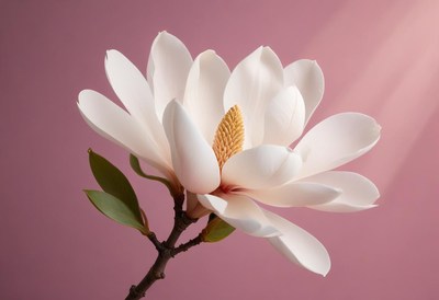 Beautiful magnolia blossom highlighting delicate petals