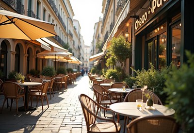 Outdoor dining in a charming parisian street