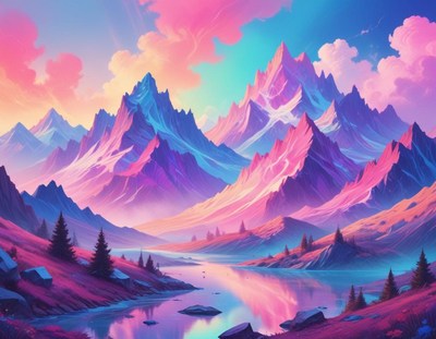 Majestic mountains reflecting in serene waters at sunset