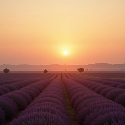 Lavender Field at Sunset