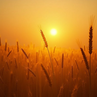 Golden Wheat Field at Sunset