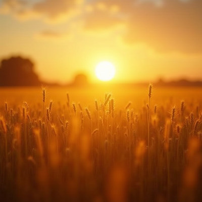 Golden Wheat Field at Sunset