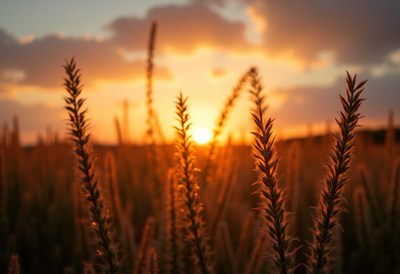 Grass Silhouettes at Sunset