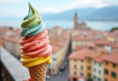 Colorful Rainbow Ice Cream Cone