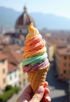 Rainbow Ice Cream Cone Florence Duomo