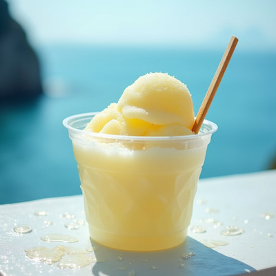 Lemon Shaved Ice by Ocean